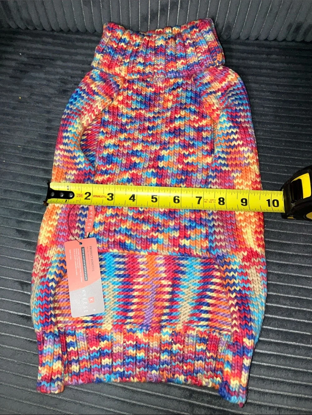 Kyeese Multicolor Rainbow Knit Dog Sweater - Cozy Pullover XL